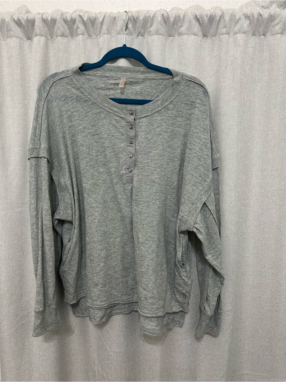 Free People Movement Heather Grey One Up long sleeve Henley
